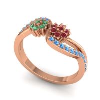 Simple Floral Pave Prabadara Ring