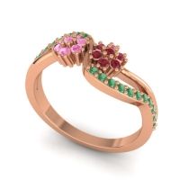 Simple Floral Pave Prabadara Ring