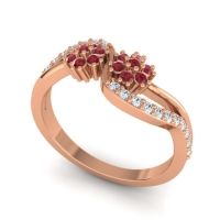 Simple Floral Pave Prabadara Ring