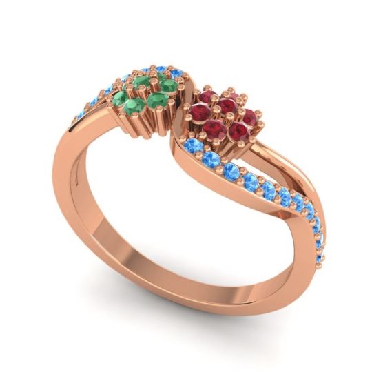 Simple Floral Pave Prabadara Ring