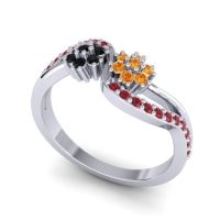 Simple Floral Pave Prabadara Ring