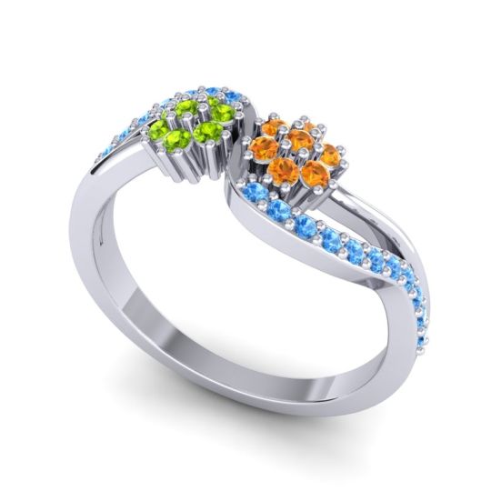 Simple Floral Pave Prabadara Ring