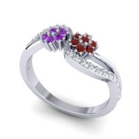 Simple Floral Pave Prabadara Ring