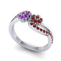 Simple Floral Pave Prabadara Ring
