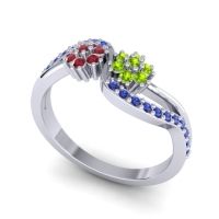 Simple Floral Pave Prabadara Ring