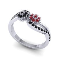 Simple Floral Pave Prabadara Ring