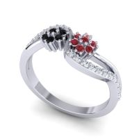 Simple Floral Pave Prabadara Ring