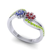 Simple Floral Pave Prabadara Ring