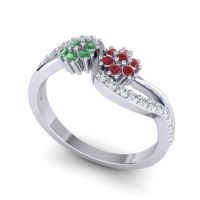 Simple Floral Pave Prabadara Ring