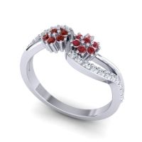 Simple Floral Pave Prabadara Ring