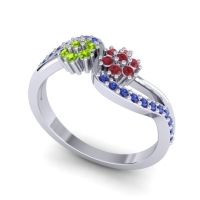 Simple Floral Pave Prabadara Ring