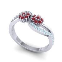 Simple Floral Pave Prabadara Ring