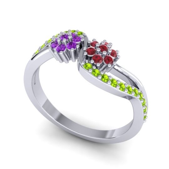 Simple Floral Pave Prabadara Ring