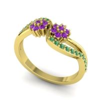 Simple Floral Pave Prabadara Ring