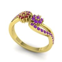 Simple Floral Pave Prabadara Ring