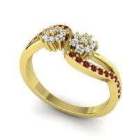 Simple Floral Pave Prabadara Ring