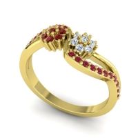 Simple Floral Pave Prabadara Ring