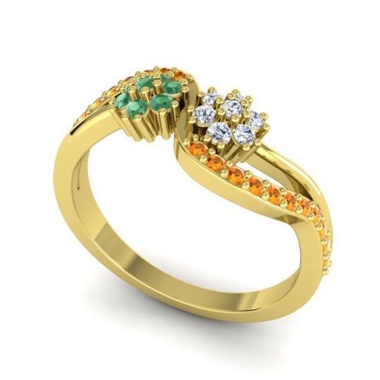 Simple Floral Pave Prabadara Ring