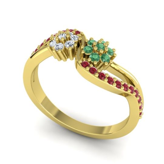 Simple Floral Pave Prabadara Ring