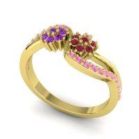 Simple Floral Pave Prabadara Ring