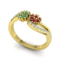Simple Floral Pave Prabadara Ring
