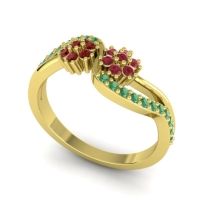 Simple Floral Pave Prabadara Ring