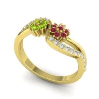 Simple Floral Pave Prabadara Ring