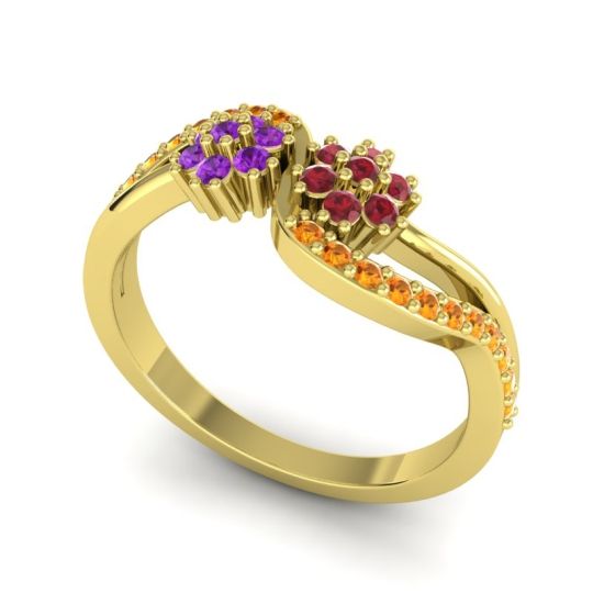 Simple Floral Pave Prabadara Ring
