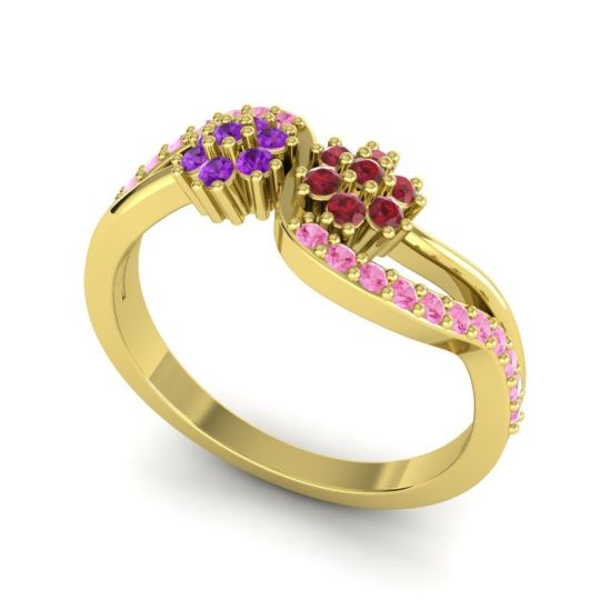 Simple Floral Pave Prabadara Ring