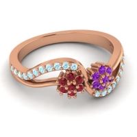 Simple Floral Pave Prabadara Ring