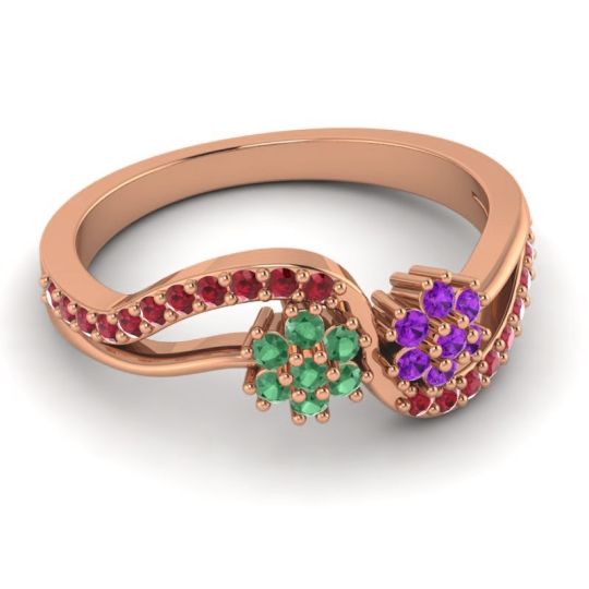 Simple Floral Pave Prabadara Ring
