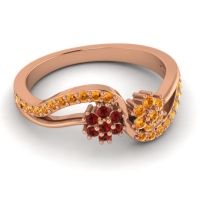 Simple Floral Pave Prabadara Ring