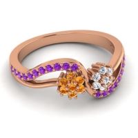 Simple Floral Pave Prabadara Ring