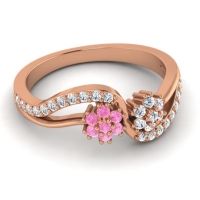 Simple Floral Pave Prabadara Ring