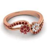 Simple Floral Pave Prabadara Ring