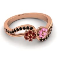 Simple Floral Pave Prabadara Ring