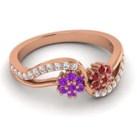 Simple Floral Pave Prabadara Ring