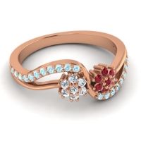 Simple Floral Pave Prabadara Ring