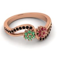 Simple Floral Pave Prabadara Ring