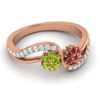 Simple Floral Pave Prabadara Ring
