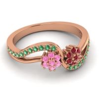 Simple Floral Pave Prabadara Ring