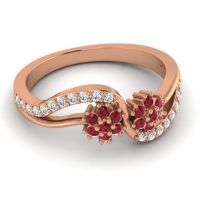 Simple Floral Pave Prabadara Ring