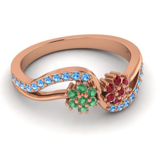 Simple Floral Pave Prabadara Ring