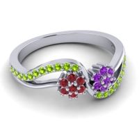 Simple Floral Pave Prabadara Ring