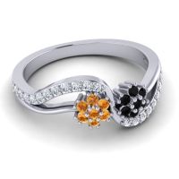 Simple Floral Pave Prabadara Ring