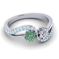 Simple Floral Pave Prabadara Ring