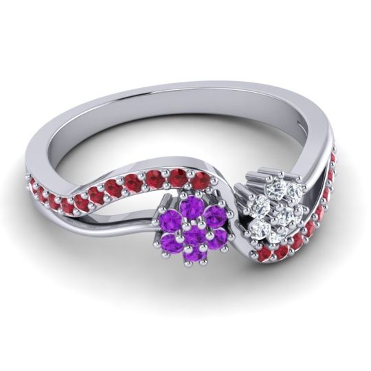 Simple Floral Pave Prabadara Ring