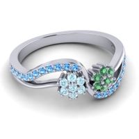 Simple Floral Pave Prabadara Ring