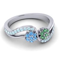 Simple Floral Pave Prabadara Ring