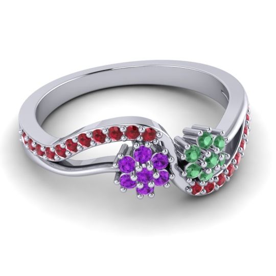 Simple Floral Pave Prabadara Ring